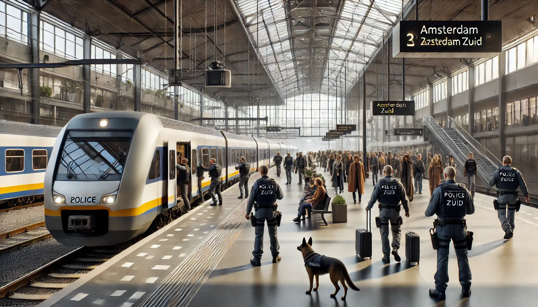 アムステルダム Zuid駅で警察が列車を避難誘導:乗客は手を挙げて降車指示